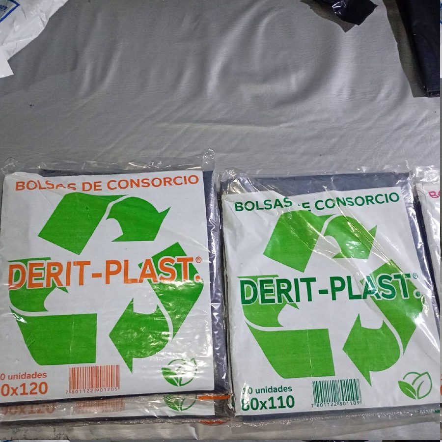 Paquete de bolsas de consorcio Derit Plast, 10 unidades, medida 80×110