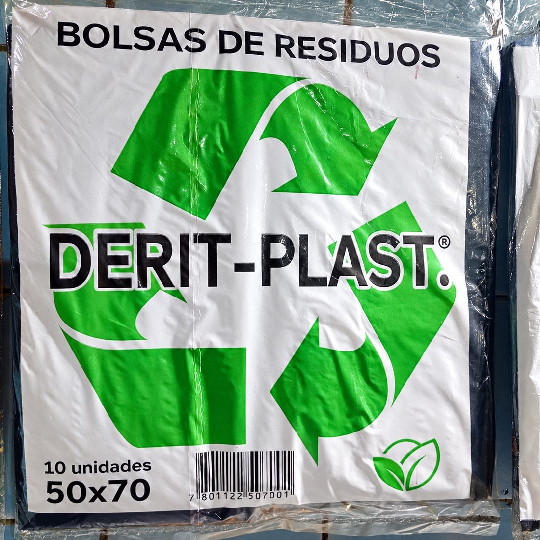 Paquete de bolsas de residuos Derit Plast, 10 unidades, medida 50×70